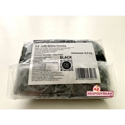 K2 Potahovací hmota černá 500 g – Zboží Dáma