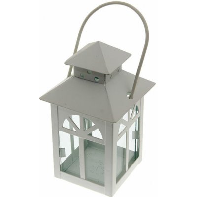 SEIZIS Lucerna kovová 13,5cm, bílá – Zboží Dáma