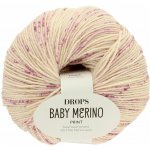 Drops Baby Merino PRINT 104 krémově fialová – Hledejceny.cz