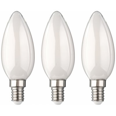 Livarno home Filamentová LED žárovka svíčka E14, mléčná, 3 kusy