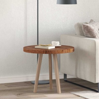 Omaxi 788788 Deska stolu Tmavě hnědá 60 x 4 cm (kruh) Pevné dubové dřevo – Zboží Dáma