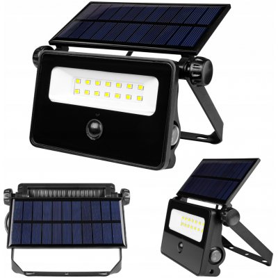 LED reflektor Solární reflektor Halogen 30W 1600lm 4500K Neutrální bílá se senzorem pohybu a soumraku 120° IP54 Černá Polos Masterled – Hledejceny.cz