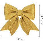 SPRINGOS Vánoční mašle s flitry 19,5x21cm zlatá vánoční dekorace CA1305-XG – Hledejceny.cz