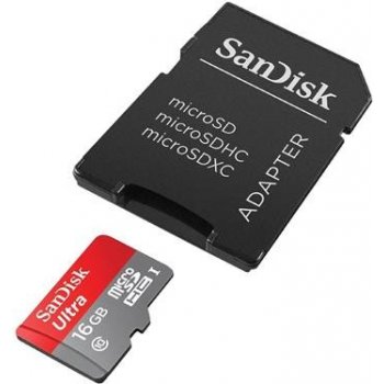 SanDisk Ultra microSDHC 16 GB UHS-I + adapter SDSQUNC-016G-GN6MA