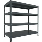 Biedrax Šroubovaný regál do domácnosti 50 x 150 x 100 cm, antracitový, 4 police, nosnost 150 kg na polici – Zbozi.Blesk.cz