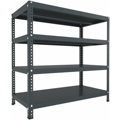 Biedrax Šroubovaný regál do domácnosti 50 x 150 x 100 cm, antracitový, 4 police, nosnost 150 kg na polici – Zbozi.Blesk.cz