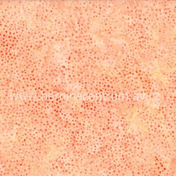Hoffman 3019-007 bali batika puntík oranžová bavlněná látka patchwork
