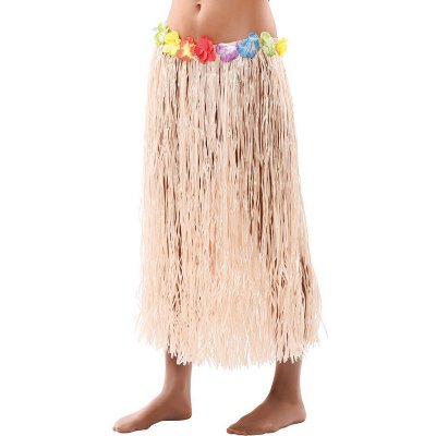 Havajská sukně 80 cm přírodní s květy přírodní s květy 87