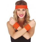 GUIRCA Retro sada potítek s čelenkou neon oranžové 80.léta disco 3 ks – Hledejceny.cz