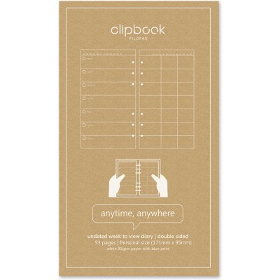 Filofax Clipbook Nedatovaný týdenní kalendář náplň A6 – Zboží Mobilmania