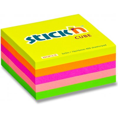 Kostka samolepicí Stick´n 76x76 mm, neonová, 400 lístků – Hledejceny.cz