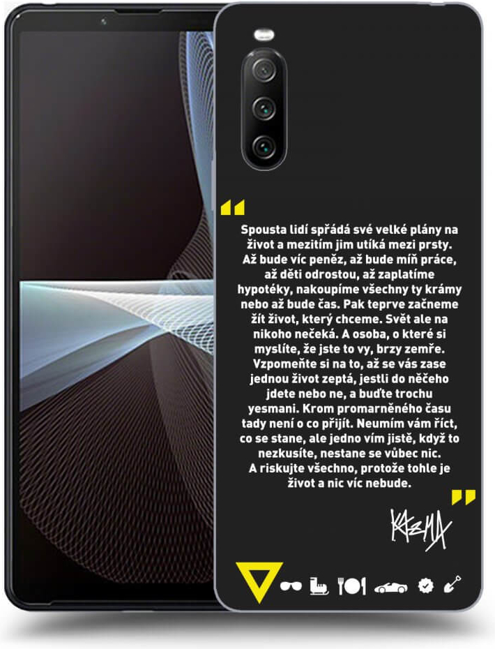 Pouzdro Picasee silikonové Sony Xperia 10 III - Kazma - BUĎTE TROCHU YESMANI černé