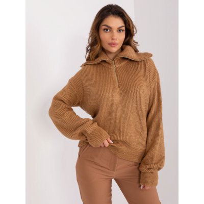 BASIC svetr s rolákem na zip ba sw 0374.35p camel – Zboží Mobilmania