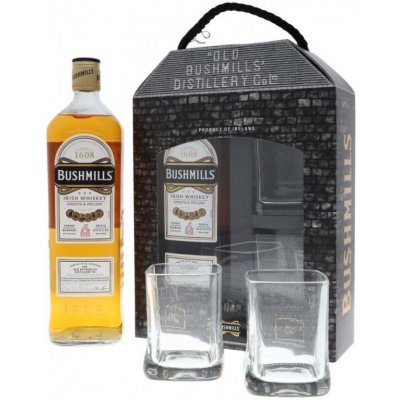 Bushmills 40% 1 l (dárkové balení 2 sklenice) – Zbozi.Blesk.cz