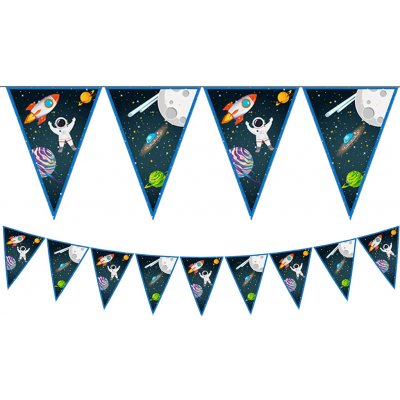 Procos s.a. Vlaječková girlanda Vesmír Rocket Space 230 cm – Zboží Dáma
