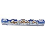 Ornex Vánoční ozdoba skleněný valec s vesnicí modrý 38 x 6 cm – Hledejceny.cz