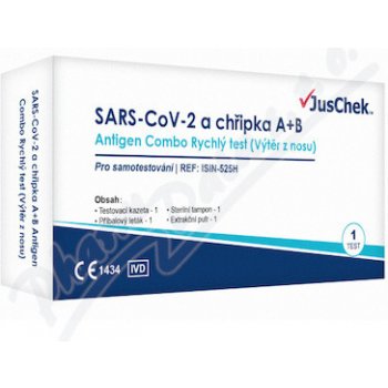 JusChek SARS-CoV-2 a chřipka A/B antigen.test 1 ks