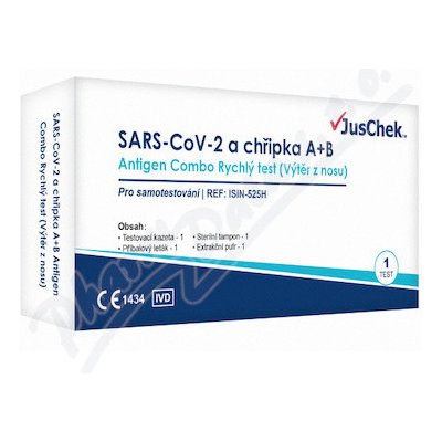 JusChek SARS-CoV-2 a chřipka A/B antigen.test 1 ks
