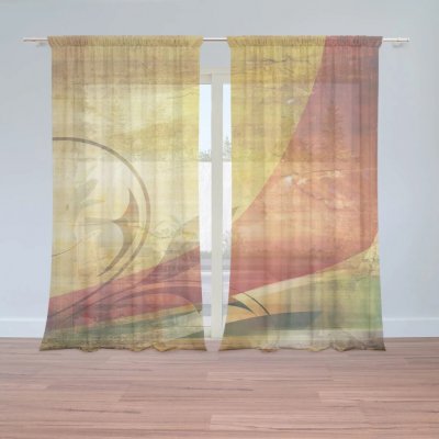 Sablio Záclony Retro motiv: 2ks 150x250cm – Hledejceny.cz