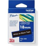 BROTHER šířky 18mm, TZE-345, černá/bílé písmo – Zboží Mobilmania
