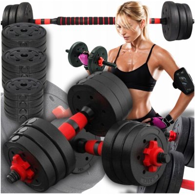 MODERNHOME Nastavitelné činky 2x 10kg činka set 20kg tyč – Zboží Mobilmania