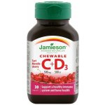 Jamieson Vitamíny C a D3 500 mg/500 IU tablety na cucání s příchutí třešně 30 tablet – Hledejceny.cz