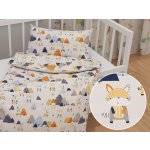 Biante povlečení postýlky Sandra SA613 Modrooranžová lesní zvířátka na bledě šedém postýlky 90 x 140 cm 50 x 70 cm – Hledejceny.cz