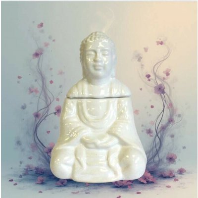Aw. gifts Aroma lampa Sedící Budha bíla 11 cm – Sleviste.cz
