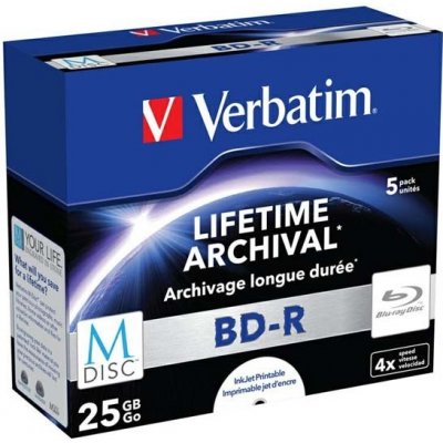 Verbatim BD-R 25GB 4x, Single layer, printable, jewel, 5ks (43823) – Zbozi.Blesk.cz