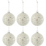 Set šesti stříbrných skleněných vánočních ozdob J-Line Kit 9 cm – Hledejceny.cz