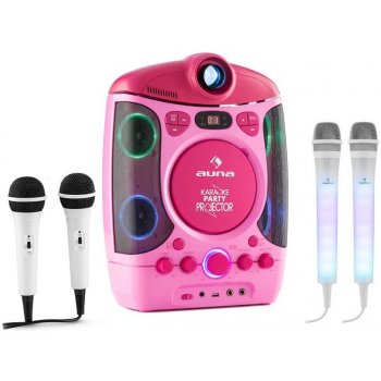 Auna Kara Projectura růžový karaoke systém s projektorem