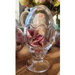 Clayre & Eef Skleněná Dóza na bonbóny ve tvaru vajíčka na nožce 8 x 16 cm – Sleviste.cz