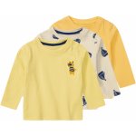Lupilu Dětské triko s dlouhými rukávy s BIO bavlnou 3kusy žlutá béžová – Zboží Dáma