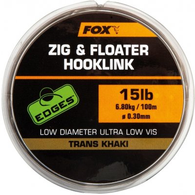Fox Edges Zig & Floater Hooklink Trans Khaki 100 m 0,3 mm 6,8 kg – Zbozi.Blesk.cz