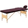 Masážní stůl a židle vidaXL Skládací masážní stůl 3 zóny dřevěný vínově fialový