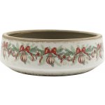 Béžová keramická mísa s vánočními ozdobami Christmas Bow & Bauble – Ø 30*10 cm - Chic Antique – Hledejceny.cz