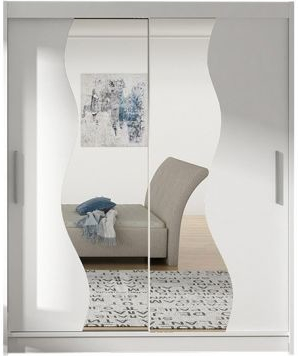 Kapol Westa S 150 cm s půleným zrcadlem a posuvnými dveřmi Matná bílá