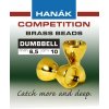 Výroba nástrahy Hanák Competition Činkové oči Dumbbell zlaté 5 mm 10 ks