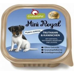 GranataPet Mini Royal Puppy/Junior Krůta & králík s bramborami pastinákem mrkví a lososovým olejem 150 g