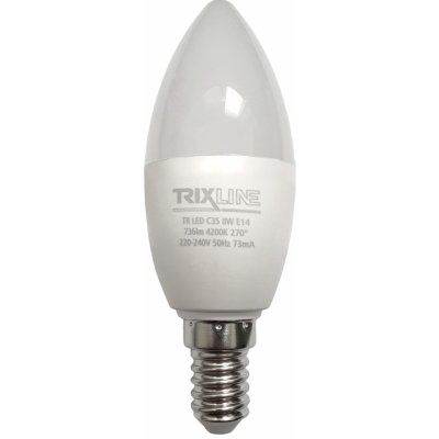 Trixline LED žárovka 8W 736lm E14 C35 neutrální bílá – Hledejceny.cz