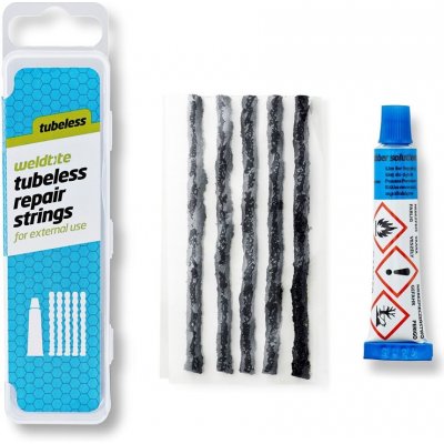 Weldtite Tubeless opravné šňůry pro bezdušové pláště 5 ks + lepidlo – Sleviste.cz