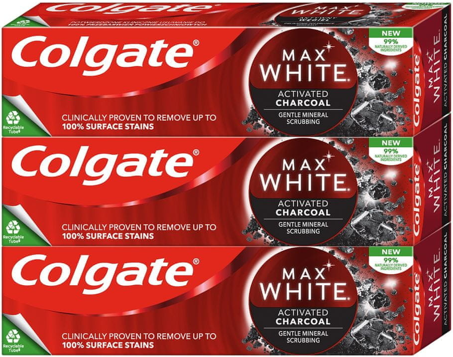 Colgate Max White Charcoal 3 x 75 ml