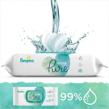 Pampers Aqua Pure dětské čisticí ubrousky 9 x 48 ks