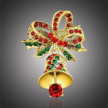 Éternelle vánoční brož Swarovski Elements Campana vánoční zvonek B3017 Barevná/více barev