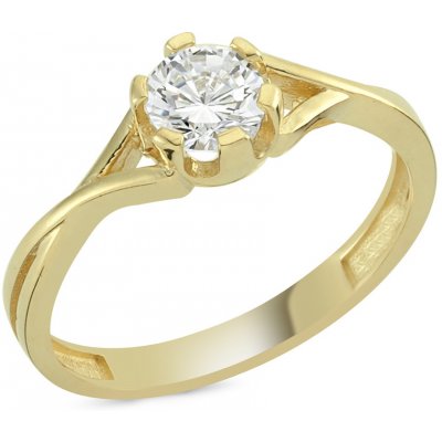 Lillian Vassago Zásnubní prsten ze žlutého zlata se zirkonem LLV03 EGR0681Y – Zboží Mobilmania