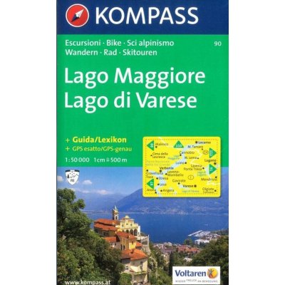 Lago Maggiore, Lago di Varese (Kompass - 90) - turistická mapa