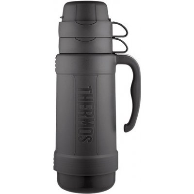 Thermos - skleněná termoska se dvěma šálky černá 1l