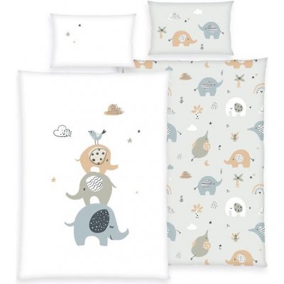 Baby Nellys Green Dětské povlečení do postýlky Malé Sloníky 100 x 135 cm 40 x 60 cm – Sleviste.cz