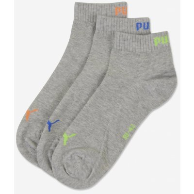 Puma Sada tří párů ponožek Quarter Plain šedé – Zboží Mobilmania