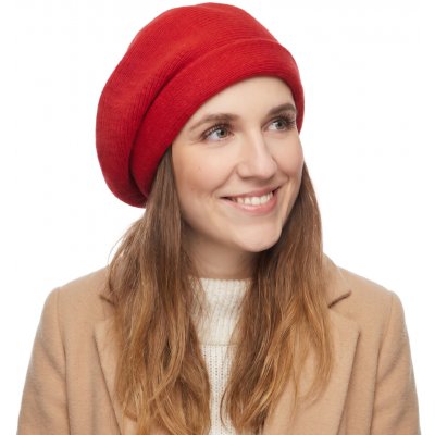 Fiebig Headwear since 1903 Červená vlněna čepice Fiebig volnější střih – Hledejceny.cz